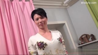 Hot pussy short haired brunette babe fucked hard